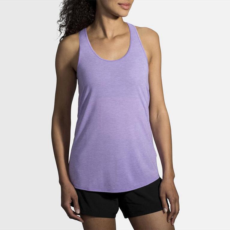 Brooks Women's Distance Running Tank Top Singapore - Purple (53249-RZJQ)